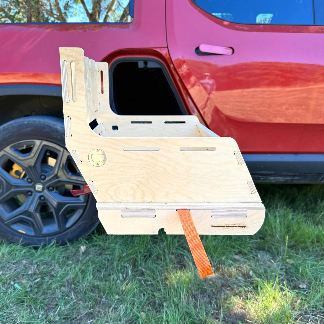 Rivian R1T Gear Tunnel Storage Bin Sideview