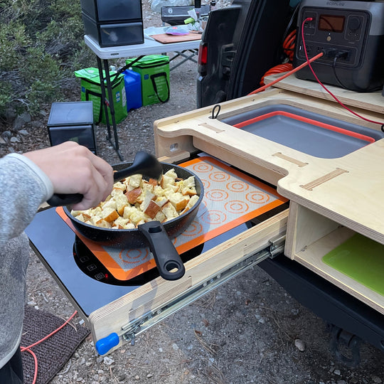 Cooking on the Thunderbolt Adventure Supply Rivian R1S Camp Ktichen