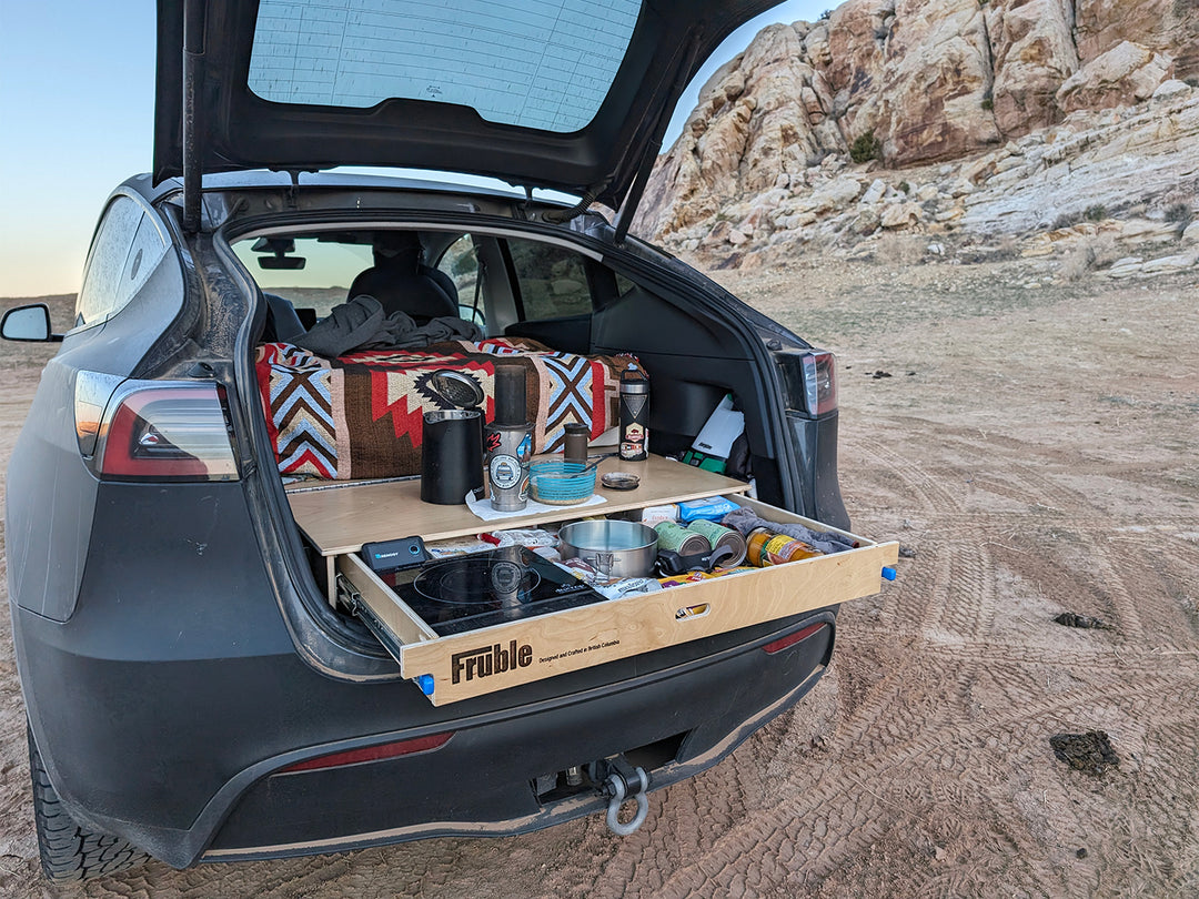 tesla model y camp Fruble Camper Kit Lite for Tesla Model Y