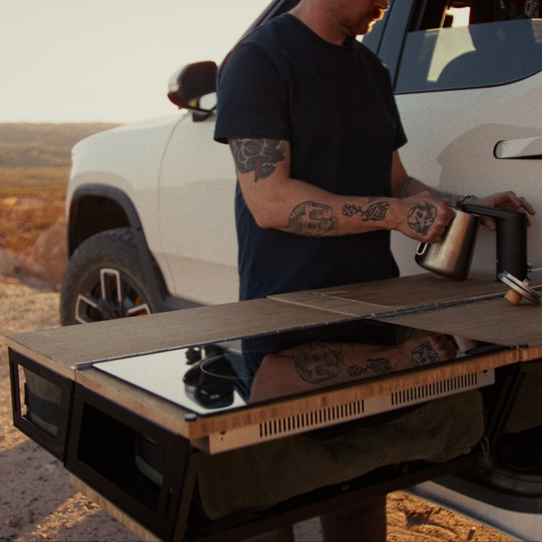 Rivian R1T - Overland Kitchen with updated Gear Sled